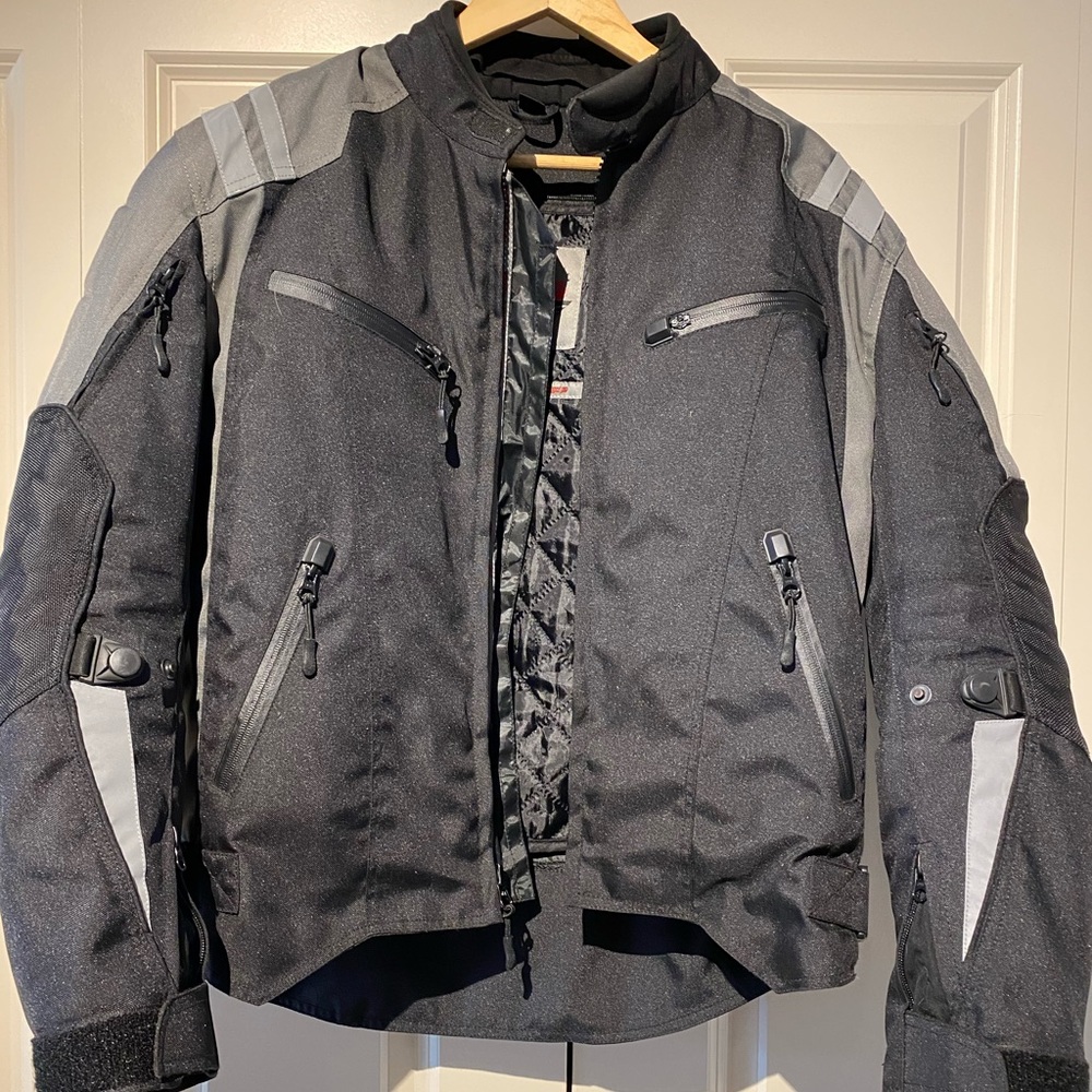 Viking biker protective jacket grey black
